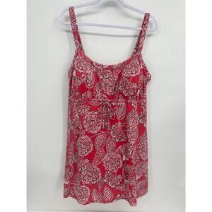 Catherine's Paisley Pink Swimdress Empire Waist Swimsuit Brief Under size 22W